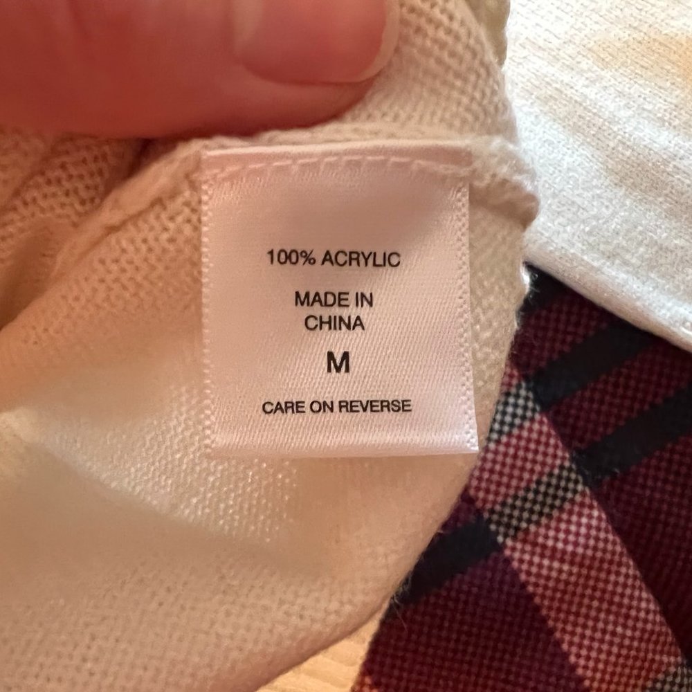 NWT! New York & Co Off White Cowlneck Sweater w/Cream Embellishments - Medium - Picture 5 of 5